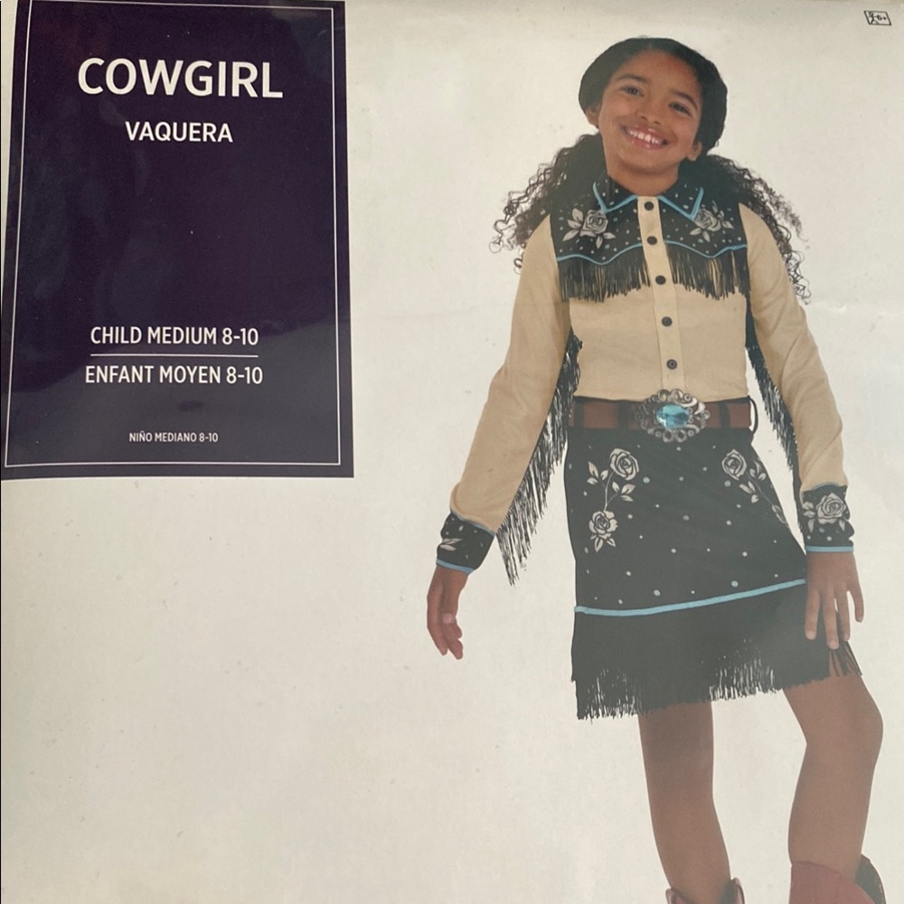 Halloween Cowgirl Costume Black and Cream